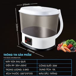 [HCM] - Máy Khử Trùng Ozone Thực Phẩm Và Rau Củ Taiwan Fresh Dung Tích 10L - Home and Garden 9