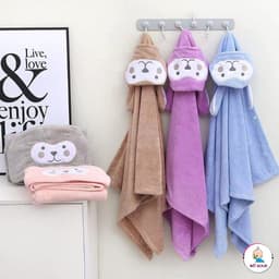 #Khăn tắm cho bé, khăn choàng tắm có mũ, áo choàng tắm cho bé đi biển 4