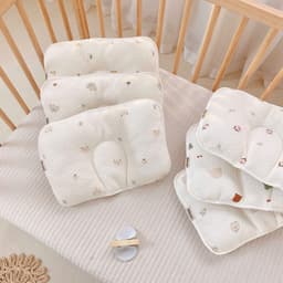 Gối Lõm Mặt Lụa Cotton Việt Nam Họa Tiết Pastel Cao Cấp, Êm Ái Chống Mép, Bẹp Đầu Cho Bé 3