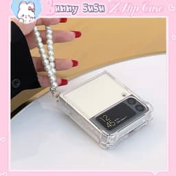 [CÓ SẴN] Ốp chống sốc Samsung Z Flip 3 - Z Flip4 - ZFlip3 - Flip4 5G kèm dây đeo ngọc sang trọng 3