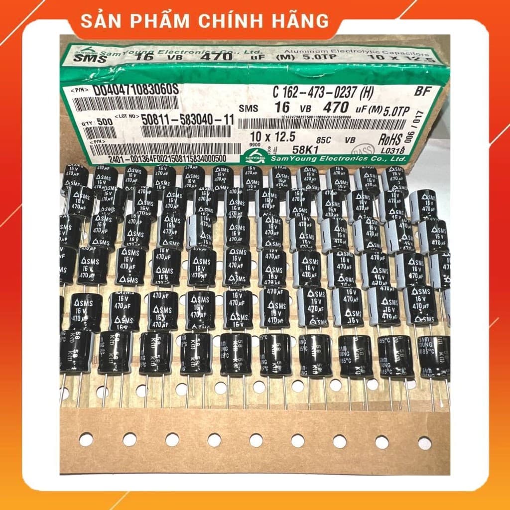 [ 25 con ]  TỤ HOÁ 16V 470UF 16V , 16V470UF , 470UF16V ( size 8x11.8mm , 10x12.5mm ) HÃNG SAMYOUNG