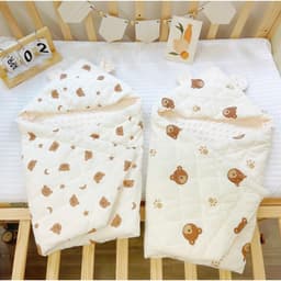 Chăn Ủ Xô Muslin Trần Bông Hạt Đậu Cao Cấp Dày Dặn Và Ấm Áp Cho Bé Sơ Sinh 5
