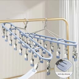 Móc bọc nhựa 20 kẹp​​ ​​Thép không gỉ, ​​Dụng cụ sắp xếp quần áo chống gió​​ TUIDO SHOP 8
