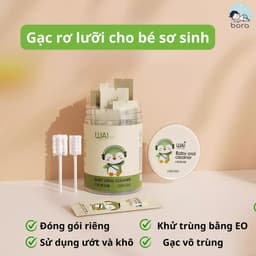 Que tưa lưỡi, rơ lưỡi WAI hộp 30 que cho bé sơ sinh (1 đầu rơ lưỡi) 2