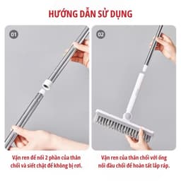 Chổi cọ sàn nhà tắm 2 trong 1 ECOCO kèm gạt nước xoay 180 độ cán dài mẫu mới 2025 vệ sinh đa năng E25139 9