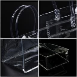 Túi Quà Bằng Nhựa Trong Suốt Có Tay Cầm, Túi Tote Bọc PVC Có Thể Tái Sử Dụng Nhiều Kích Thước Để Mua Sắm Bán Lẻ Goodies Business Boutique Đám Cưới Sinh Nhật Cho Bé Tiệc Tắm Halloween 3