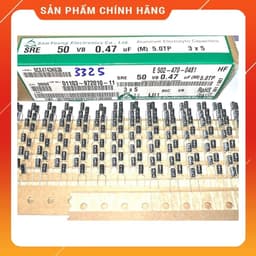 [ 30 con ] TỤ HOÁ 50V 0.47UF 50V , 50V0.47UF , 0.47UF50V ( size 3x5mm , 5x11mm )  HÃNG SAMYOUNG 1