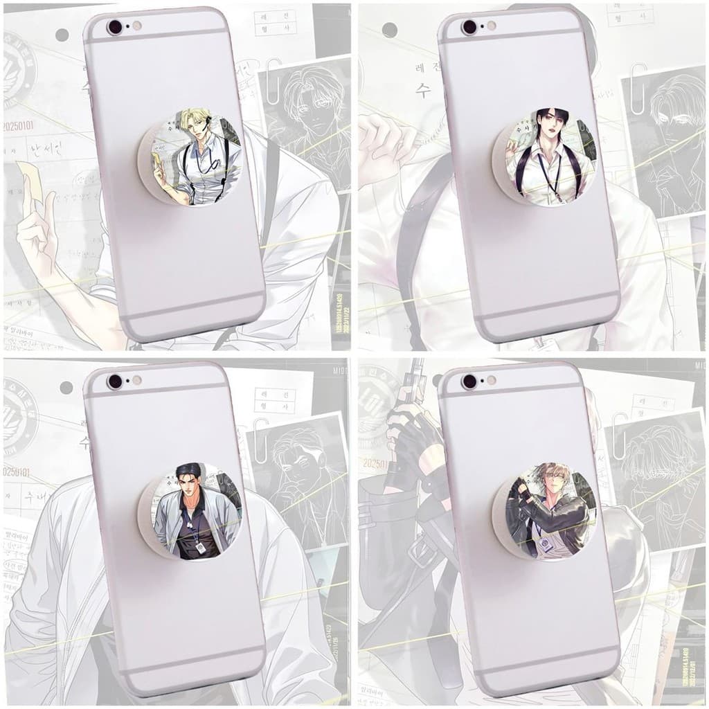 Giá đỡ điện thoại pop socket TEAM LEZHIN 2024 2025 Season's Greeting BL boylove in hình anime manga tiện lợi xinh xắn