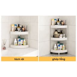 kệ để đồ nhà bếp , phòng tắm góc tường tam giác 3-4 tầng có bánh xe Ngăn nắp 6