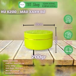 Giá Sỉ 100 hũ K200 xanh bơ (lòng 200g + hũ = 250g) - Có nắp lót chống tràn - Đựng kem trộn Đựng kem body 3