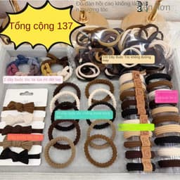 Combo 136 Dây Chun Buộc Tóc Nữ – Cao Cấp, Bền Đẹp, Không Đau Tóc 8