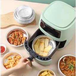 Set 100 Khay Giấy bạċ Lót Nồi Chiên Không Dầu, Khuôn Giấy bạċ Nướng Đa Năng 22cm 7
