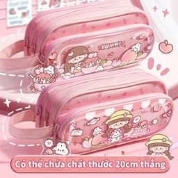 Hộp bút Bóp Viết Trong Suốt Cỡ Lớn In Họa Tiết Dễ Thương Cho Tuổi Teen 5