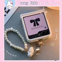 [CÓ SẴN] Nhiều màu - Ốp Z Flip7 - Flip6 - Flip4 - Flip5 5G màu pastel xinh xắn dây mây nhũ kèm thanh bảo vệ bản lề 1
