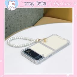 [CÓ SẴN] Ốp chống sốc Samsung Z Flip 3 - Z Flip4 - ZFlip3 - Flip4 5G kèm dây đeo ngọc sang trọng 4