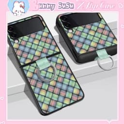 Ốp Samsung Z Flip 3 - ZFlip3 - Z Flip3 - Flip3 5G họa tiết dây đan 3D kèm móc đeo giữa màu sắc nổi bật dễ thương 2