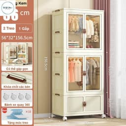 Tủ Đồ Chứa Quần Áo Cho Bé, Có bánh Xe Xoay 360 Độ Tiện Lợi, Tủ Nhựa Đa Năng 4