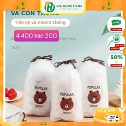 Túi màng bọc thực phẩm - túi bọc thức ăn, trái cây - túi gấu Có Chun Co Giãn Tái Sử Dụng M254 1