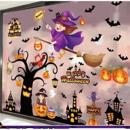 Decal HALLOWEEN - Hít tĩnh điện -Tổng hợp combo trang trí Halloween dán cửa kính lớn 3
