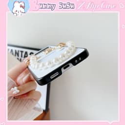 [CÓ SẴN] Ốp Samsung Z Flip 4 - ZFlip 3 - ZFlip3 - Z Flip4 5G phủ da ánh nhũ charm đính đá sang trọng kèm dây dễ thương 6