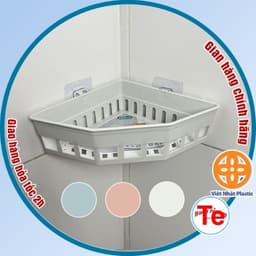 Khay tam giác dán tường Hokori Việt Nhật (5610) đựng vật dụng nhà tắm nhà bếp, Kệ đựng đồ đa năng nhựa PP cao cấp 01620 2