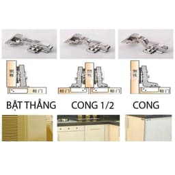 Blumk Bản Lề inox Giảm Chấn Tháo Lắp Nhanh Túi Đủ Vít. Dùng Cho Tủ Bếp, Tủ Áo. Có Đủ Loại Thẳng, Cong Vừa, Cong Nhiều. 5