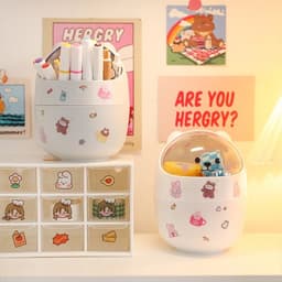 Thùng Rác Mini Có Nắp Để Bàn HOẠT HÌNH🍀FREESHIP🍀 7