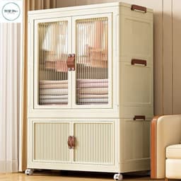 Tủ Đồ Chứa Quần Áo Cho Bé, Có bánh Xe Xoay 360 Độ Tiện Lợi, Tủ Nhựa Đa Năng 2