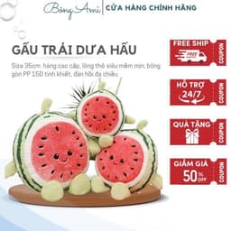 Gấu bông Trái Dưa Hấu mặt cười cute, Gối ôm mềm mịn - Quà tặng xinh xắn 1