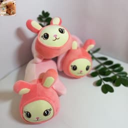 Gấu bông thỏ hồng Cosplay, gối ôm thỏ hồng siêu mềm mịn, Gấu thỏ hồng dễ thương kt 35-40cm Xưởng gấu bông gaubong.ami 5