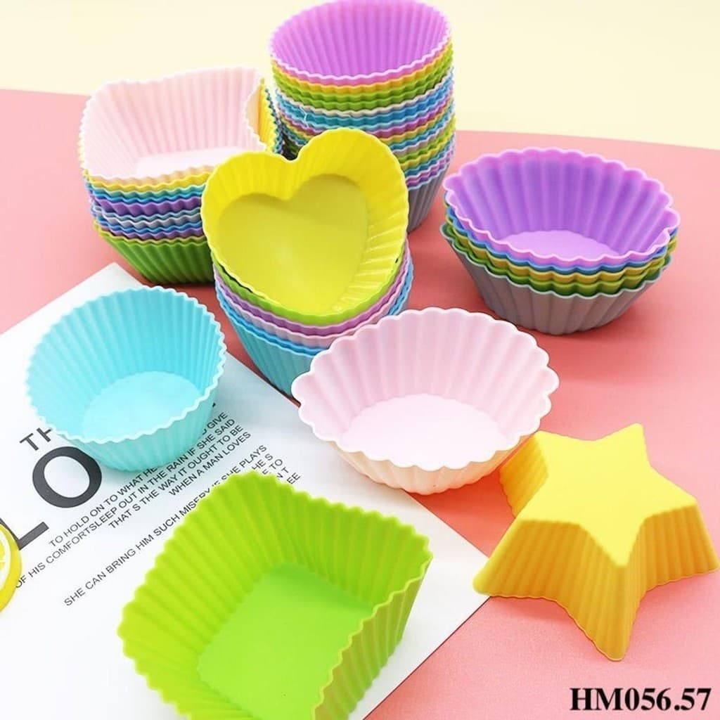 Khuôn cupcake các loại, khuôn cupcake hình tròn, hình trái tim HM056.HM057