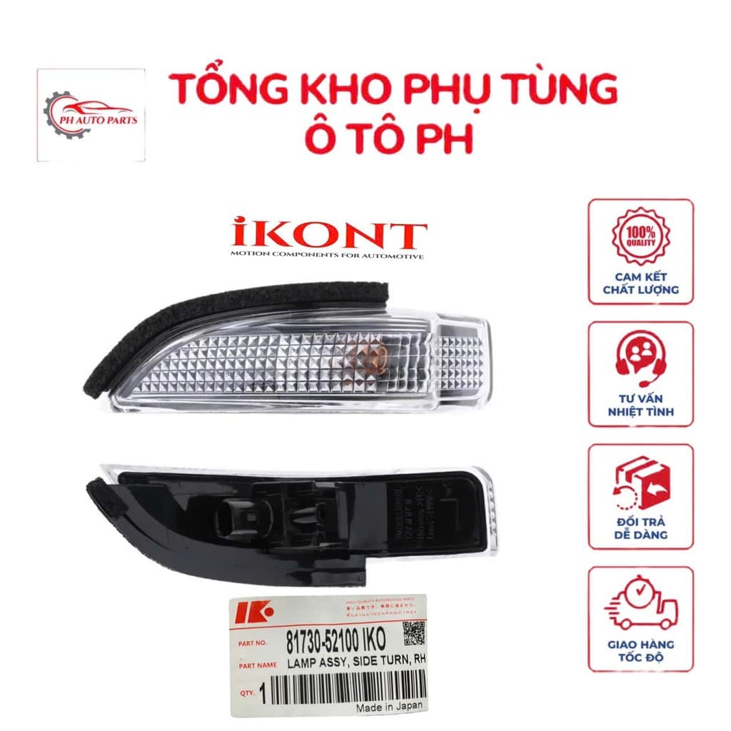 81730-52100 Đèn xi nhan gương Vios, Altis, Camry, Yaris 2014-2023 hàng Ikont Japan cao cấp