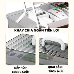 Hộp Đựng Thuốc 3 Tầng, Hộp Đựng Thuốc, Đồ Y Tế Gia Đình Có Tay Cầm, Khóa Đóng Mở An Toàn Q080 8