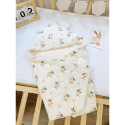 Chăn Ủ Xô Muslin Trần Bông Hạt Đậu Cao Cấp Dày Dặn Và Ấm Áp Cho Bé Sơ Sinh 4