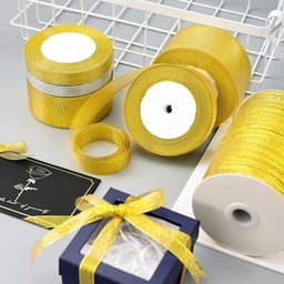 Ruy băng nhũ kim tuyến vàng bạc bản 22m 8