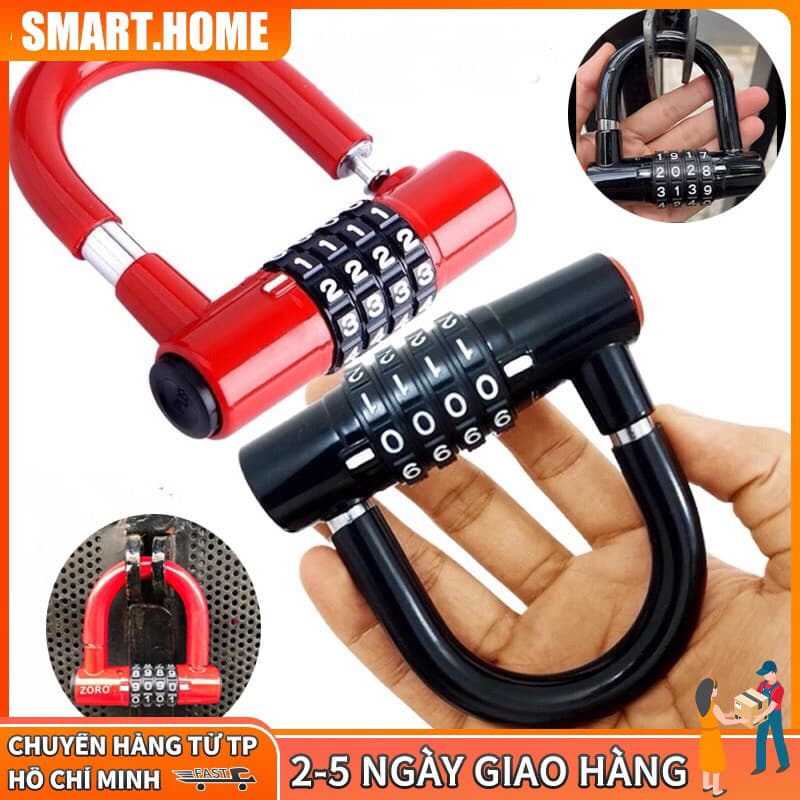 -Khoá mật mã chữ U .khoá chống trộm không cần chìa khoá siêu tiện lợi