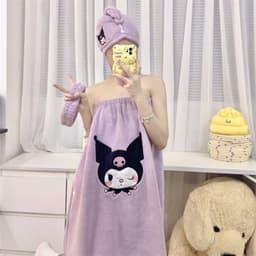 (Set 3 món)Khăn Tắm, Khăn Lau Quấn Ủ Tóc Vải Lông Nhung Băng Đô Mềm Mại Thấm Hút Tốt Họa Tiết Đáng Yêu free ship 9