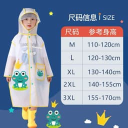 Áo  mưa học sinh đi học hoạ tiết chú ếch dễ thương ( Trùm Được Cả Cặp Sách) Cho Bé Gái, Bé Trai - áo mưa trẻ em Kute🍀🍀 9