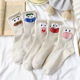 Set 10 Đôi Tất Cổ Ngắn Biểu Cảm Hài Hước Mặt Xấu Ngộ Nghĩnh Dễ Thương 2