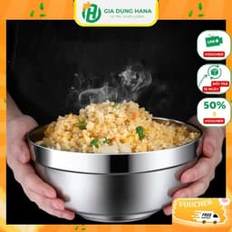 Tô chén bát inox kiểu dáng Hàn Quốc 2 lớp cách nhiệt ,Tô Chén inox cao cấp đủ kích cỡ 1