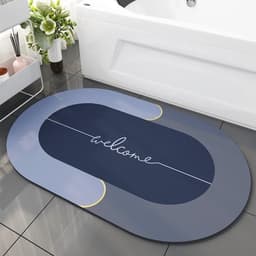 Thảm Lau Chân Silicon cao cấp Siêu Thấm Hút Nước (40x60cm) - Thảm Chùi Chân Đế Cao Su Chống Trơn Trượt Nhung SP 5