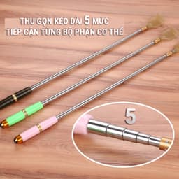 Cây Gãi Lưng - Gậy Gãi Ngứa Cao Cấp Thép Mangan Chống Gỉ 6 Màu Phong Cách, Rút Gọn Kéo Dài 5 Mức, >FREESHIP< 6