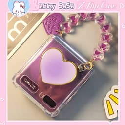 [CÓ SẴN] Ốp Samsung Z Flip 4 - ZFlip3 - Z Flip3 - Flip3 - Flip4 5G chống sốc set popsocket kèm dây tim acrylic dễ thương 1