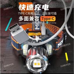 (M179)-Siêu Phẩm Đèn Đội Đầu T928 LED Mạnh Đèn 3 Chế Độ Xanh Vàng Trắng-Tầm Xa Đèn Pin Siêu Sáng-Dung Lượng 3600mAh----- 2