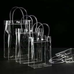 Túi Quà Bằng Nhựa Trong Suốt Có Tay Cầm, Túi Tote Bọc PVC Có Thể Tái Sử Dụng Nhiều Kích Thước Để Mua Sắm Bán Lẻ Goodies Business Boutique Đám Cưới Sinh Nhật Cho Bé Tiệc Tắm Halloween 2