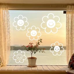 Miếng Dán Cửa Kính Nhà Cửa Sổ Đề Can Giấy Dán Tường Thiết Kế Trang Trí Tường Hoa Cười Hoa Văn Cửa Hàng Kính Trang Trí Sổ 3