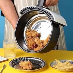 Set 100 Khay Giấy bạċ Lót Nồi Chiên Không Dầu, Khuôn Giấy bạċ Nướng Đa Năng 22cm 4