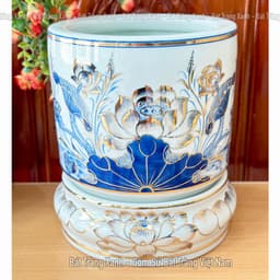 [Vẽ Vàng] Đồ thờ Bát Tràng họa tiết hoa sen phú quý vẽ vàng 24k - Đồ thờ cúng, Đồ thờ gia tiên. 4