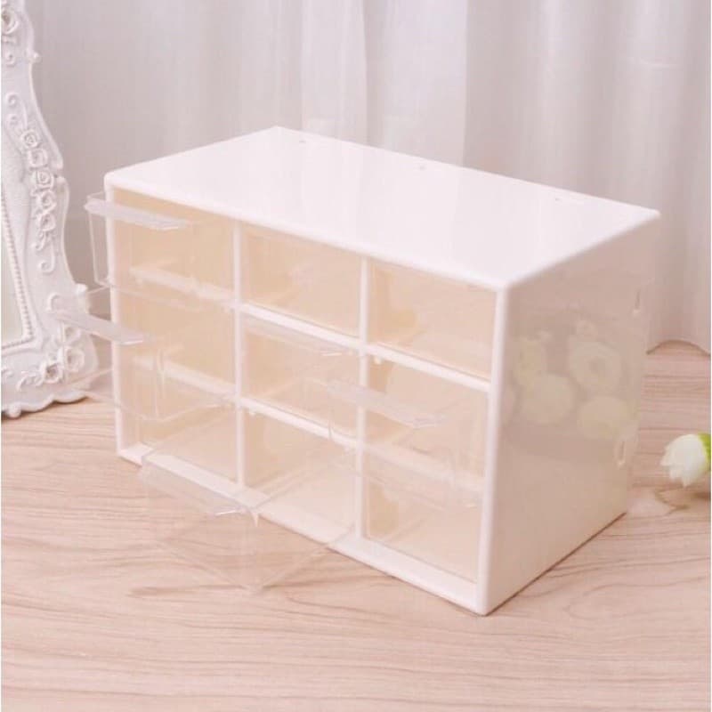 Tủ nhựa 9 ngăn trong suốt đựng đồ trang sức free ship