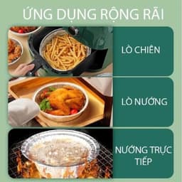 Set 100 Khay Giấy bạċ Lót Nồi Chiên Không Dầu, Khuôn Giấy bạċ Nướng Đa Năng 22cm 5